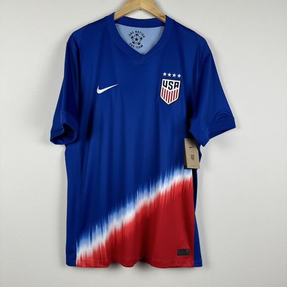 Nike Dri Fit Soccer Replica Jersey USMNT 2024/25 Away Blue Men's Size XL USA - Picture 1 of 10
